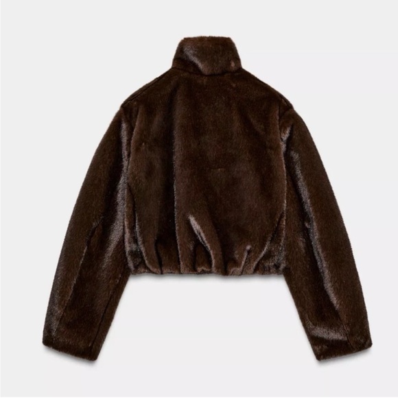 NWT Zara Faux Fur bomber jacket - size medium - Picture 6 of 11